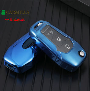 เคสกุญแจรีโมทรถยนต์ TPUอุปกรณ์เสริมรถยนต์สำหรับ Ford Mondeo 3 4 5 MK3 MK4 MK5 Focus 3 4 Ranger S C Max Explorer Fiesta