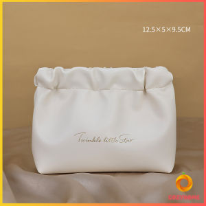 Cozy กระเป๋าเครื่องสําอาง แบบบีบเปิดพกพาสะดวก หนัง PU กระเป๋าเก็บของ Makeup bag