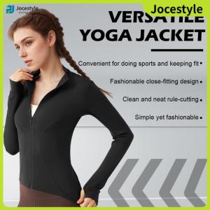 [Jocestyle] Women Sun Protection Sport Coat Quick-Drying Soft Tight Yoga Wear Adjustable Long Sleeve Activewear for Camping Hiking Running