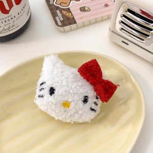 1 Pcs Kawaii Hello Kitty Hair Clip Sweet Bang Clips Cute Cartoon Plush Hair Rope For Girls Ponytail Holders Hair Accessories PH