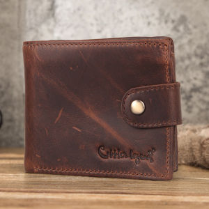 New Men Wallets Natural Cowhide Trifold Wallet Causal Zip Coin Pocket Designer Cowhide Purse for Mens Money Clip Brand Design