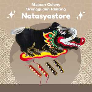 Pahe Mainan anak-anak celeng srenggi dan Klinting kaki krincing kaki serenggi tari pentas anak murah. main kuda lumping jaran kepang