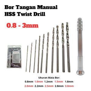 Bor Tangan Manual HSS Twist Drill 0.8 - 3mm
