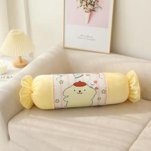 65cm Kawaii Sanrio Hello Kitty Kuromi My Melody Cinnamoroll Teddy Bear Long Column Plush Pillow Soft Stuffed Toy Lunch Break Cushion Sleep Anime Doll Gifts for Girls