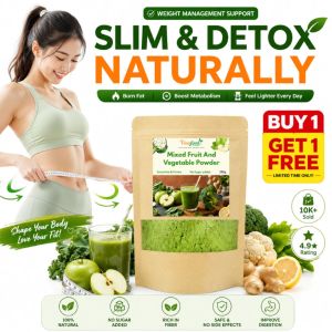 Mixed Fruit Vegetable Powder Detox Drink Green Superfood Daily Nutrition Healthy Wellness Drink