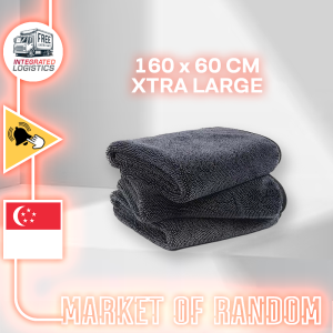 🇸🇬SG SELLER🇸🇬 Microfibre Braided Car Wash Drying Towel 160 x 60cm Remove All Water Droplets In 1 Wipe