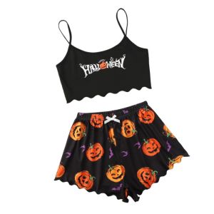 GOOTRADES Santa Claus Halloween Pajama Set Snowman Pumpkin Two Piece Nightwears Hotsweet Party Christmas Sleepwear Set Homewear