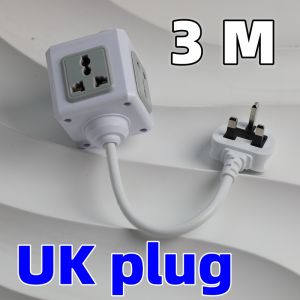 0.3/1.5/3 Meter cable Singapore 4 way extension power socket Rubiks Cube British standard UK 3 pin plug wiring board travel extension cord multiplug socket with switch with usb Power Strips wall vertical international extension universal  Power strip