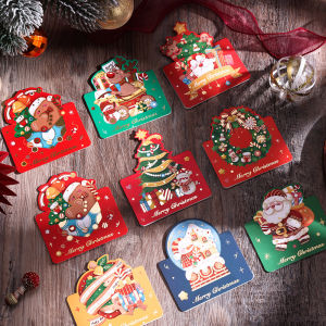 5-10pcs 3D Christmas Greeting Cards Cute Folded Blessing & Thank You Cards Festive Holiday Message Cards High Quality Paper Gift