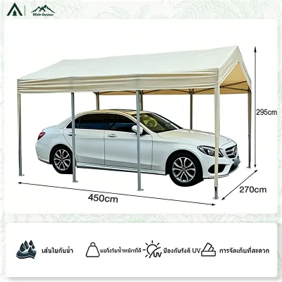 เต็นท์จอดรถ เต้นท์ขายของ 2x2 3x3 3x4 3x5 3x6m โครงเหล็กหนาพิเศษ เต็นท์ตลาดนัด กันแดด ป้องกันฝน