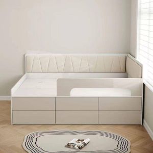 Single small unit storage bed for childrens customized storage tatami secondary bedroom with guardrail drawer apartment study small bed