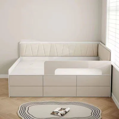 Single small unit storage bed for childrens customized storage tatami secondary bedroom with guardrail drawer apartment study small bed