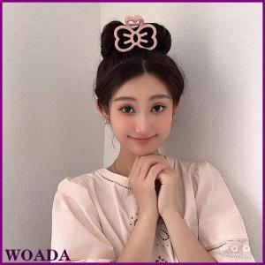 WOADA Korean Cute Bowknot Hair Clip Plastic Claw Clip Candy Color Crab Hair Clip For Girls Sweet Hair Claw Hair Accessories For Women