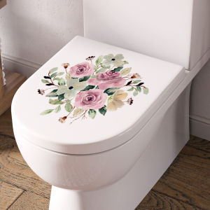 Decal Dán Trang Trí Bồn Cầu Toilet Hoa Hồng A Có Keo Sẵn 28x27cm - Chống Nước Không Phai Màu