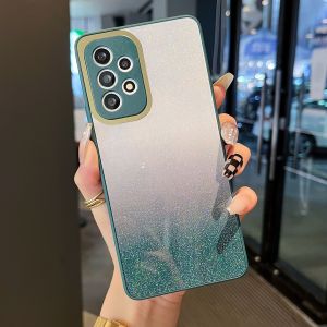 FLOVEME Luxury Plating Gradient Phone Case For Samsung Galaxy S22 S21 S20 Ultra S22 S21 S20 Plus S21 S20 FE Glitter Rainbow Silicone All-inclusive Back Cover S22 S21 S20
