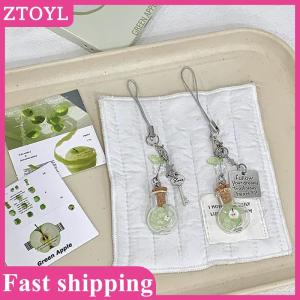 ZTOYL💝 Sweet Christmas Tree Drift Bottle Four-leaf Clover Pendant Phone Strap Keychain Exquisite Backpack Decoration Accessories Gifts