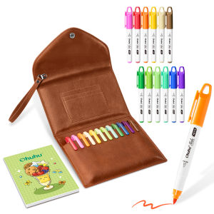 Bộ dụng cụ tô màu đánh dấu cồn mini Ohuhu Đầu cọ 12 màu  Bộ tô màu du lịch bỏ túi với sách tô màu & hộp đựng có thể tái sử dụng Nalu2026