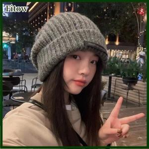 Fitow Solid Color Hats Autumn Winter Warm Cap For Women Girls Simple Outdoors Warm Caps Fashion Versatile Daily Casual Caps Gifts