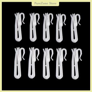 [PureZone] 10Pcs Curtain Hanging Hooks Ring Window White Plastic Curtain Hook For Home Office Curtain Accessories 7cm 8.5cm