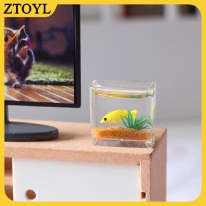 ZTOYL Nhà búp bê bể cá thủy tinh thu nhỏ bể cá bể cá Nhà búp bê trang trí nhà cửa