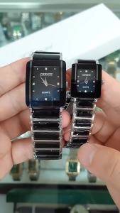 New Square Couple Watch Women Men Couple Watch Ceramic Strap fashion Set Quartz Watch