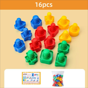 Game Montessori Game 16Set Mainan Mur Baut Anak Edukasi Montessori Mainan Montessori Anak