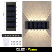 LED Lampu Dinding Solar Luar Lamp Outdoor Waterproof Light Control Wall Lamp Auto ON/OFF Street Lights Up-Down Lighting for Garden Garage for Yard Villa House Taman Fence Street Step Stairs Landscape Decorative Lights 太阳能墙壁灯