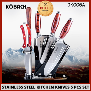 KOBACH DKC-G6A Stainless Steel Kitchen Knives & Scissors 5 Pcs Set | Chef Knife | Cleaver