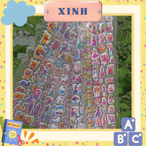 10 Tờ Sticker nổi  hình dán dễ thương cho bé vui chơi