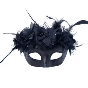 Feathered Mask Halloween Mask Masquerade Decoration Mask Feathered Cosplay Mask Half Face Mask for Men Women