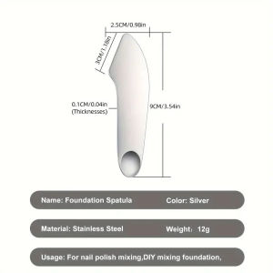 Stainless Steel Makeup Toner Spatula Double-end Cosmetic Cream Spoon Foundation Mixing Tool