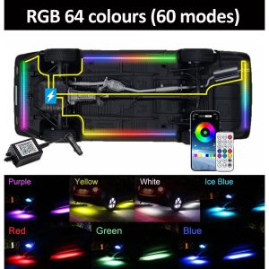 【New Start Scan】Car Underglow Light App+Remote Waterproof Flexible Strip LED Underbody Lights Car Led Decoration LightMild and effective
