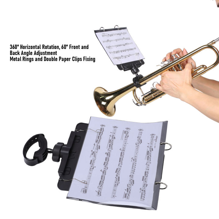 Jiawu%20Trumpet%20Marching%20Lyre%20Adjustable%20Marching%20Band%20Lyre%20for%20Trumpet%20Marchings%20Band%20Accessory%20with%20Flip%20Folder%20Includes%205%20Refill%20Sleeves%20Quick%20Disassembly%20Design%20Stable%20-%20Image%202