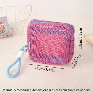 Dopamine Color Coin Purse Large Mesh Makeup Storage Bag