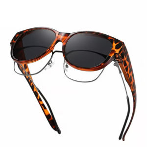 Cat Eye Sunglasses Over Glasses Polarized UV Protection Tortoise Frame Fashionable Fit Over Prescription Glasses Women Men Sunglasses