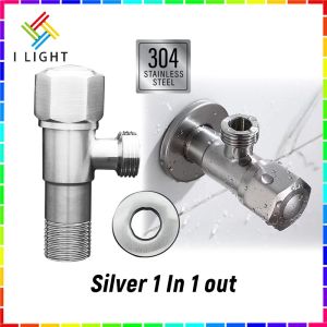 （Fast Delivery）Real 304 Stainless Steel One/Two Way Angle Valve 1/2" Angle Valve With Ring Cover For Faucet Toilet