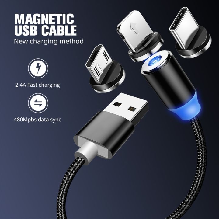 Magnetic USB Cable Fast Charging Type C Phone Cable Magnet