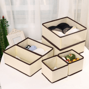 BLACKON Without Lid Underwear Storage Box Foldable Non-Woven Bra Storage Boxes Storage Divider Breathable Underwear Container Cabinets