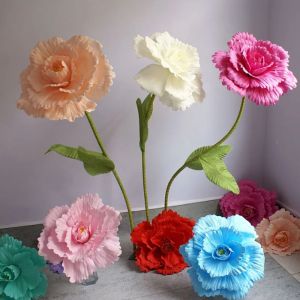 BESTOUR Silk PE Foam Rose Artificial Flowers 30cm Rose Branch Background Fake Flowers Simulation Rose Flowers Wedding Backdrop