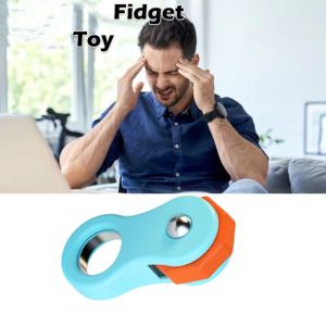 GDSELL Hand Exerciser Gyro Rotating Toys Puzzle Game Fidget Spinner Finger Tip Cube Handle Toy Childrens Toys Interactive Fidget Roller Gyroscope Leisure Entertainment