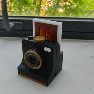 PERSLIGH Funny 3D Printed Latte Camera Replaceable Cards Vintage Look Coffee Powder Print Camera Portable Food Safe Coffee Pattern Stencil Set Home Coffee Bar
