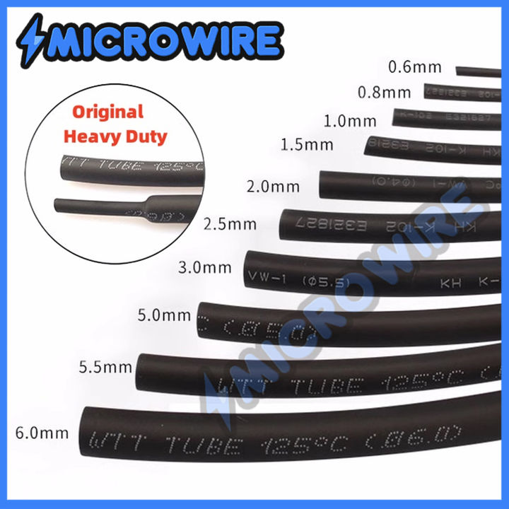 Tube Thermorétractable Decoy T-4 Noir 1mm X 1m Pour Pêche