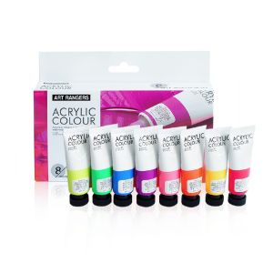 Art Rangers Bộ Màu Acrylic 8 màu 22ml Màu kim loại/Màu neon/Màu sáng Thấm nước Chống nắng Có sẵn trên kínhvảimô hình