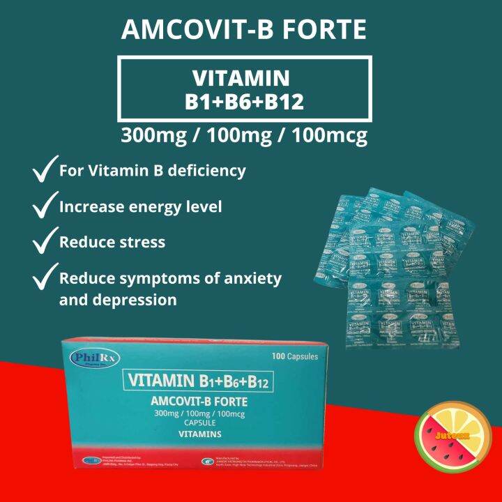 AMCOVIT B FORTE, B COMPLEX, VITAMIN B1 + B6 + B12 300mg / 100mg ...