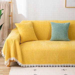 1 2 3 4 Seater Sofa Cover Fashion Full Sofa Blanket Towel Cover with Lace Edge Comfortable High Quality Sofa Towel