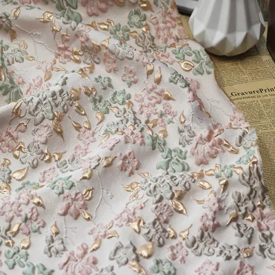 Yarn-dyed Jacquard Fabric Embossed Bubble Fabric Soft and Elegant Style Fabric Fashion Material Handmade DIY Cloth TJ5758