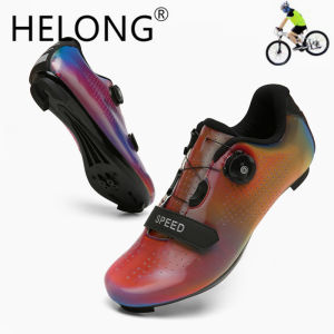 HELONG 2021 New Cycling Shoes Men MTB Sneakers Mountain Bike Shoes SPD Cleats Road Bicycle Shoes Sports Outdoor Training Bicycle Sneakers