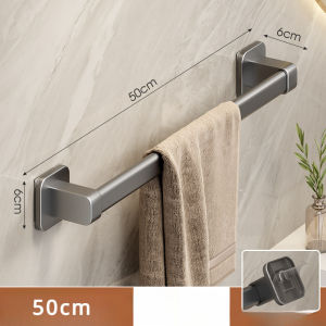 【Wilber】COD ราวแขวนผ้าขนหนู ราวตากผ้า ขนาด 30/50/70cm ไม่ต้องเจาะผนัง แบบติดผนัง ในห้องน้ำ