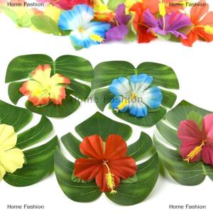 [COD] Home Fashion 12pcs Hawaii Artificial Palm Leaf Turtle Back Leaf Jungle Beach Theme Party Flower Arrangement Mat Accessories Cup Mat