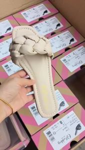 [Free Shipping] Plus-Size WomenS Sandals 2026 Summer New Fashion Sponge Woven One-Strap Outdoor Sandals